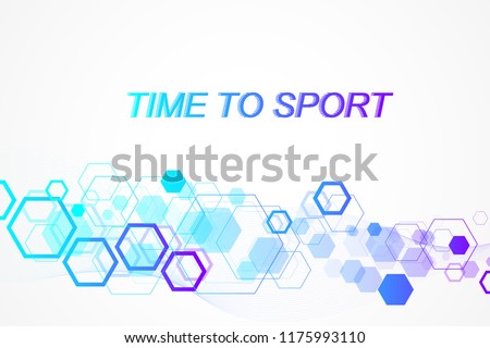Modern colored sport background. Abstract design with lines, flow wave, hexagon, hex for your design. Sport concept, banner, poster, cover, brochure, web. Vector illustration
