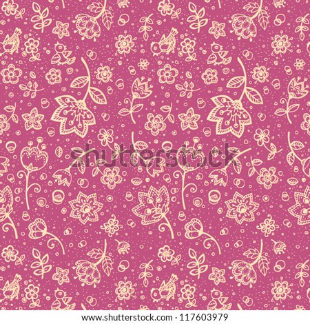 Dark-rose vintage textile seamless pattern