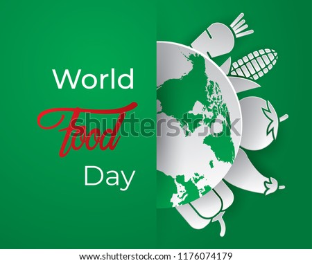world food day food day illustration world food day vector paper art Royalty-Free Stock Photo #1176074179