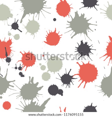 Vector seamless pattern. Abstract grunge texture with colorful blots. Creative background with blots.