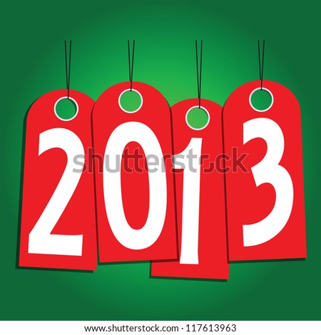 New Year labels of the year. Vector illustration.