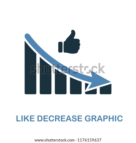 Like Decrease Graphic icon. Monochrome style design from diagram collection. UI. Pixel perfect simple pictogram like decrease graphic icon. Web design, apps, software, print usage.