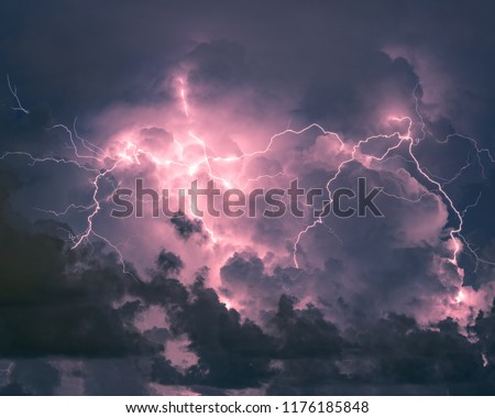 Ball of lightning with clouds