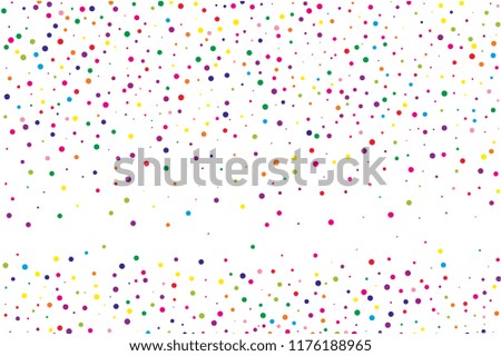 Festival pattern with colorful round glitter, confetti. Random, chaotic polka dot. Bright background  for party invites, wedding, cards, phone Wallpapers. Vector illustration. Typographic design.