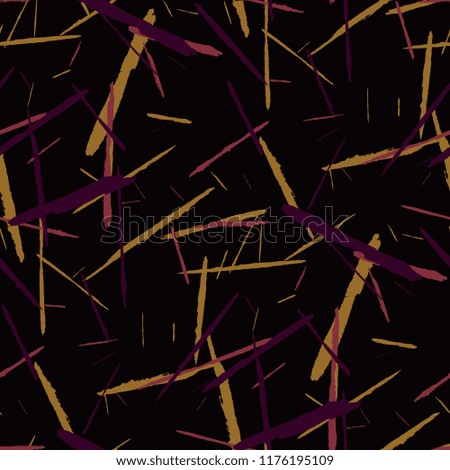 Grunge Background with Stripes. Abstract Scratched Texture with Dry Brush Strokes. Scribbled Grunge Pattern for Chintz, Calico, Swimwear. Retro Vector Background
