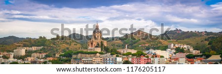 Panoramic view and skyline of Messina city, Sicily, Italy