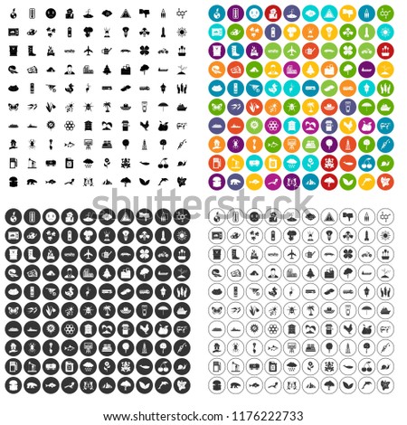 100 global warming icons set in 4 variant for any web design isolated on white