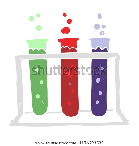 flat color illustration of rack of test tubes