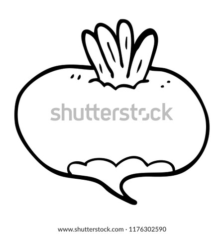 line drawing cartoon turnip