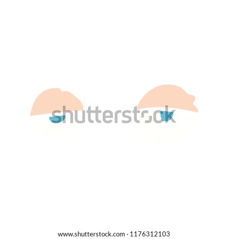 flat color illustration of tired eyes