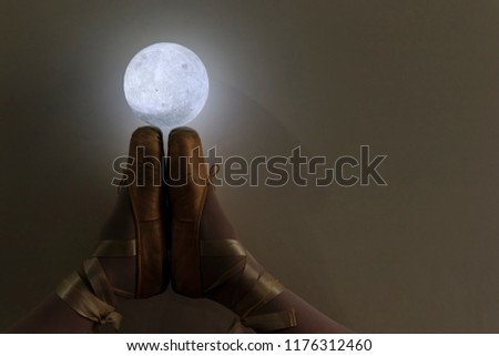 Ballerina legs with moon lamp