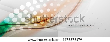 Smooth blur wave background, color flow concept on grey, vector illustration