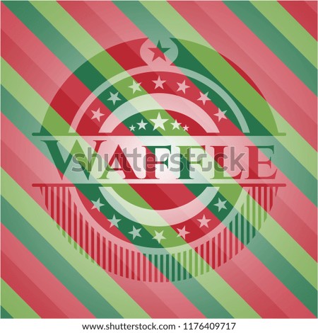 Waffle christmas colors style badge.