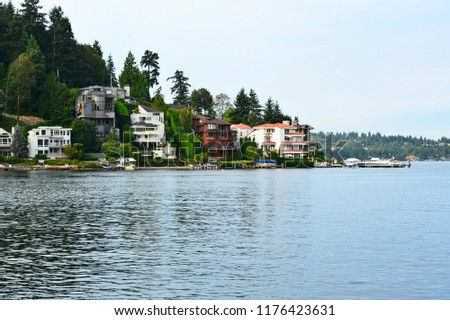 Waterfront Homes in Bellevue, Washington State-USA