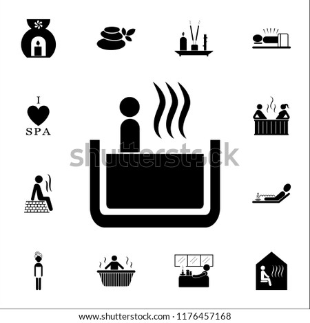 relaxation in the bathtub icon. SPA icons universal set for web and mobile