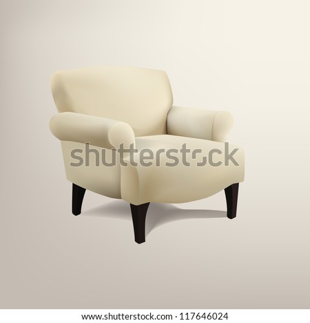 Retro cream colored armchair Royalty-Free Stock Photo #117646024