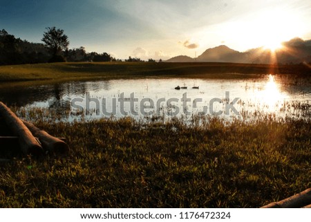 Tarusan Lake In Sunset,  Kamang, Agam Regency, West Sumatera