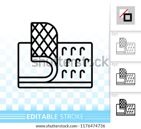 Velcro Fastener thin line icon. Outline web sign hook. Loop Texture linear pictogram different stroke width. Simple vector symbol transparent backdrop Velcro Fastener editable stroke icon without fill