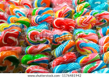 Rainbow candy, it made from sugar and flour.