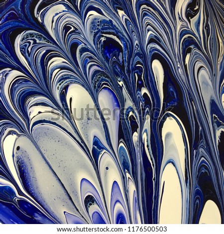 Blue and White paint mix