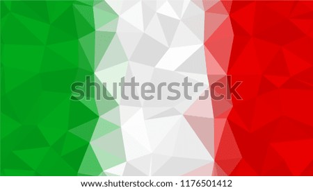 Vector Polygonal Triangle Flag of Italy. Italian National flags in low poly design for your business