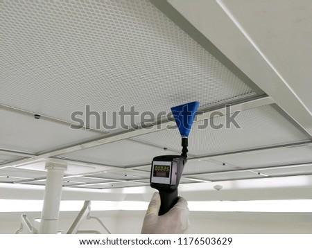 Soft focus to Scan air leak test of HEPA Filter - Supply air in Cleanroom Royalty-Free Stock Photo #1176503629