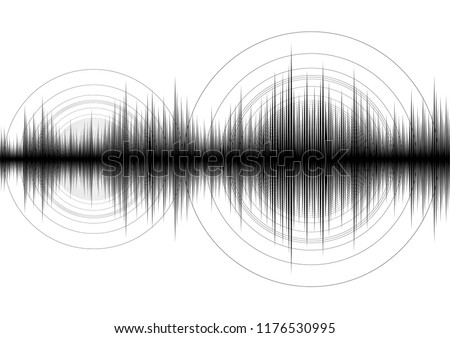 Earthquake Wave Low and Hight richter scale. Sound waves oscillating dark light background. Vector illustration