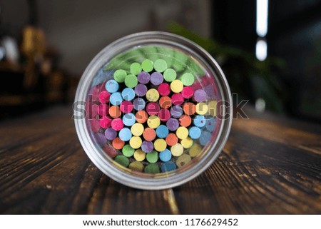Close up of multicolor chalk, Close up of colorful chalks