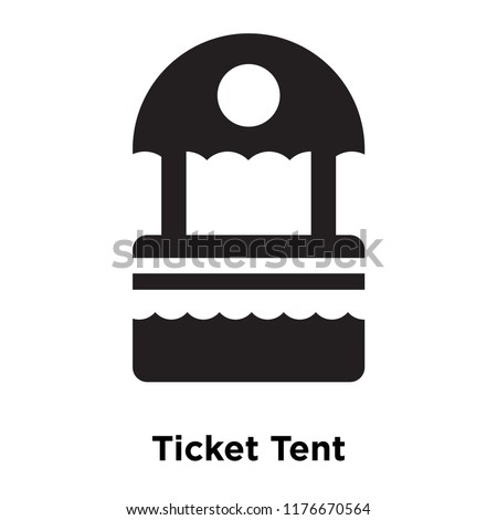 Ticket Tent icon vector isolated on white background, logo concept of Ticket Tent sign on transparent background, filled black symbol