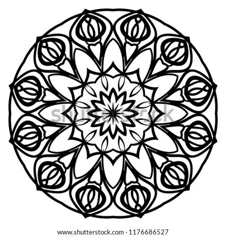 Mandala Style Vector Shapes. Decorative Cicle ornament. Floral design