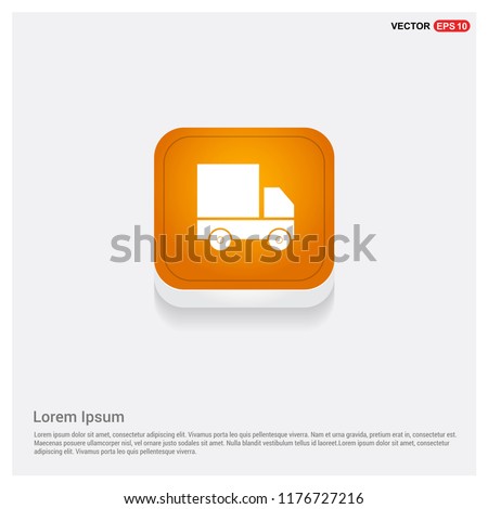 Truck icon Orange Abstract Web Button - Free vector icon
