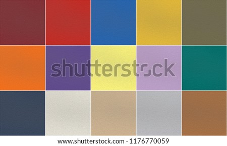 Set of 15 fashionable trend and classic palette Pantone colors of autumn-winter 2018-2019 season: ultra violet, red, blue, yellow, orange, green, lime, gray, creamy and other. Porous rubber texture Royalty-Free Stock Photo #1176770059