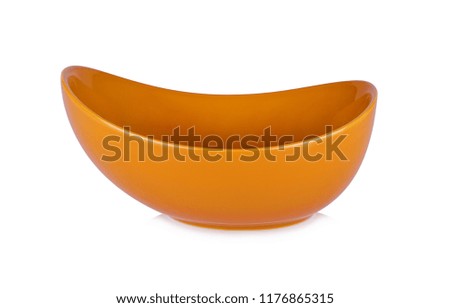 Orange bowl isolated on white  background 