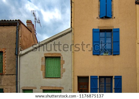 Colorful houses in Clisson village in France