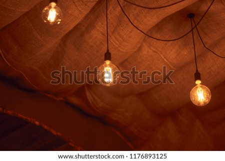 Edison light bulb in apartment interior