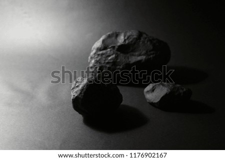 natural texture stones on a black background