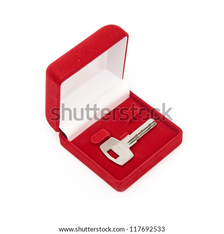 keys in red gift box