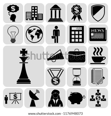 Set of 22 business high quality icons. Collection. Amazing desing. Vector Illustration.