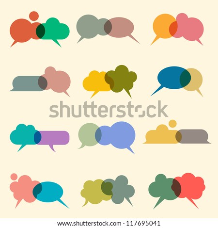 Vector set of various bubbles for speech