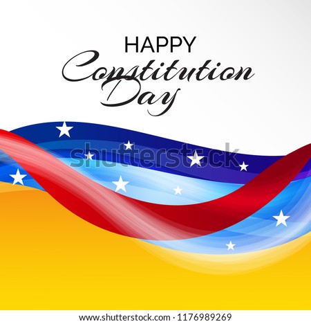 Vector illustration of a background or Poster for United States Happy Constitution Day.