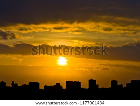 Sunset, evening sky, Maputo city, Mozambique, Africa