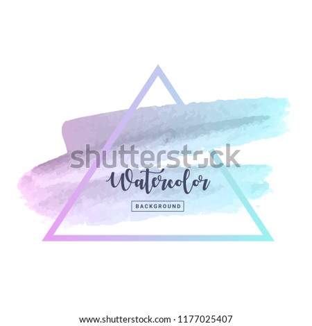 Triangle watercolor background. Watercolor frame in pastel color for decorate banner and printing design. Vector illustration