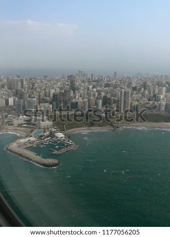 Aerial photos of Beirut city and Lebanon mountains 