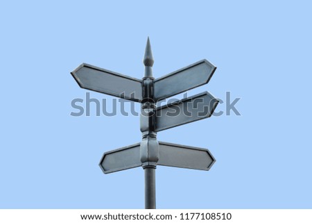 Sign of different way directions. Road guide destination. Choose right way of life concept.