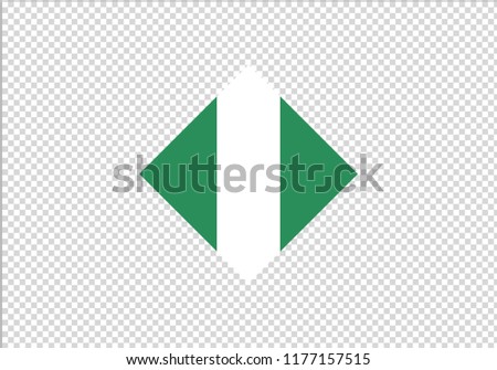 Nigeria national flag diamond shape state symbol