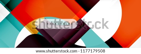 Colorful squares composition abstract banner. Vector illustration for business brochure or flyer, presentation and web design layout
