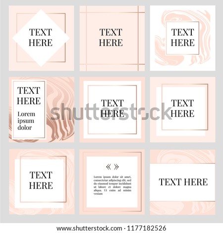 templates Frame square fluide art instagram Gold Fashion Text Royalty-Free Stock Photo #1177182526