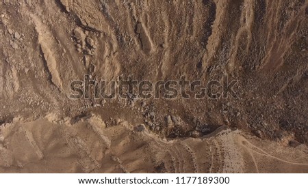 desert, sand and stones, top view