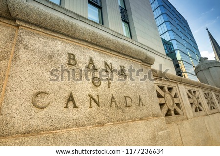 Bank of Canada financial institution office building exterior in downtown Ottawa Ontario. Royalty-Free Stock Photo #1177236634