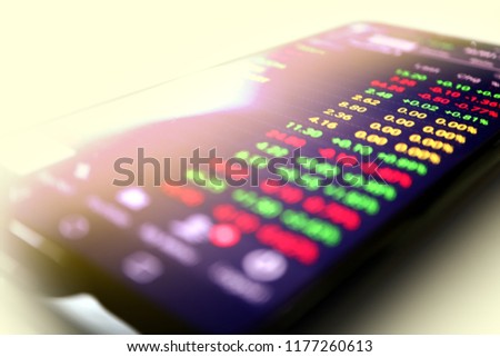 Abstract background stock market. view of stock market data blurred background on mobile display. Financial, investment and business concept.